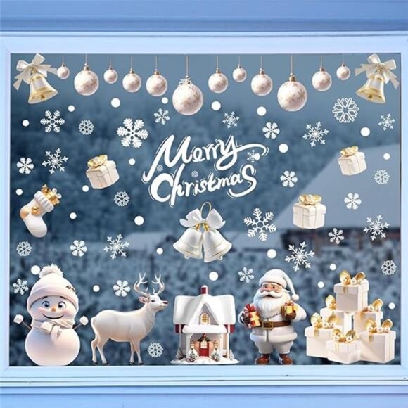 251PCS 3D Christmas Snowflake Window Clings - Holiday Decorations for Glass - Picture 8 of 8